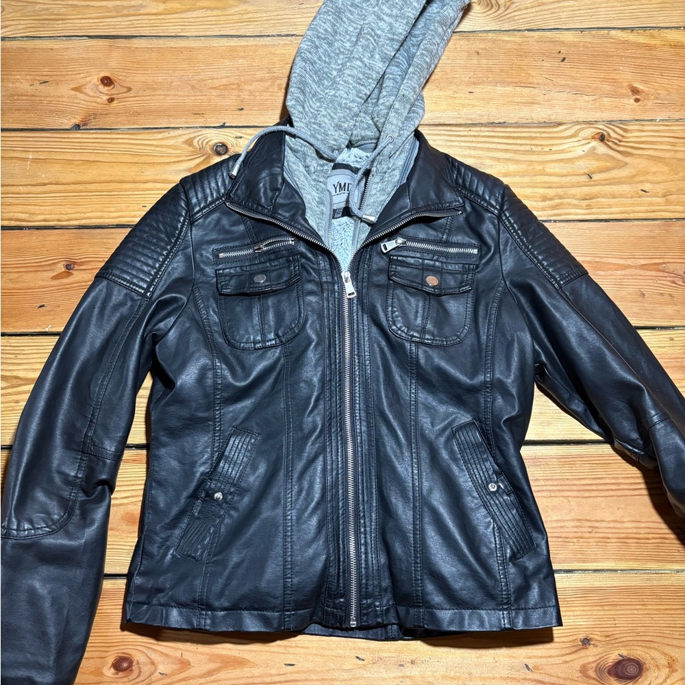 YMI Black Jacket with Gray Hoodie